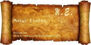Matyi Etelka névjegykártya